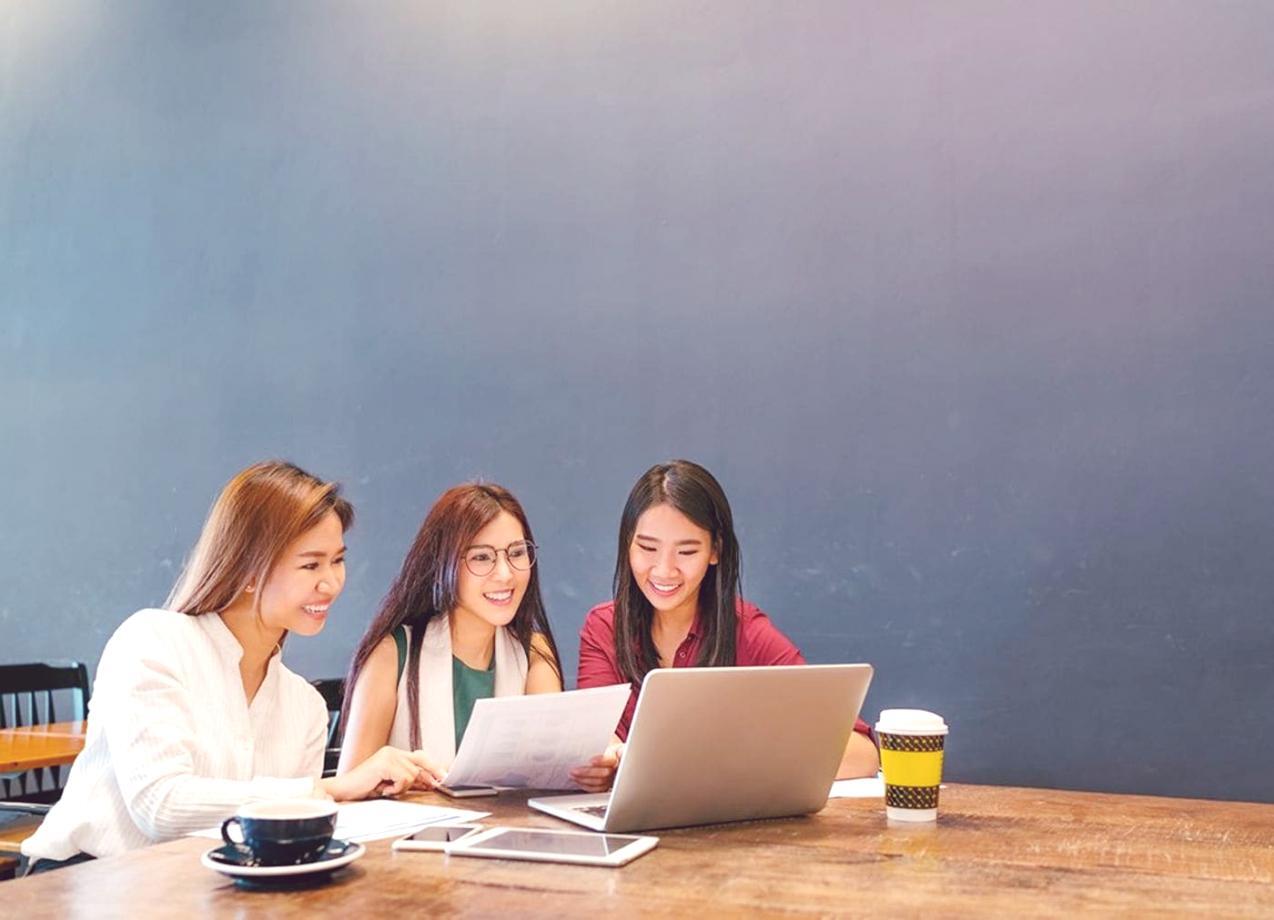 Professional business communication setup showing collaborative workspace